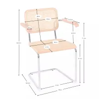 Chaise Cesca avec accoudoirs - Chaises en rotin - Meubles Concept