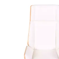 Nordic Highback office chair in maple and white eco-leather - Mueble Design