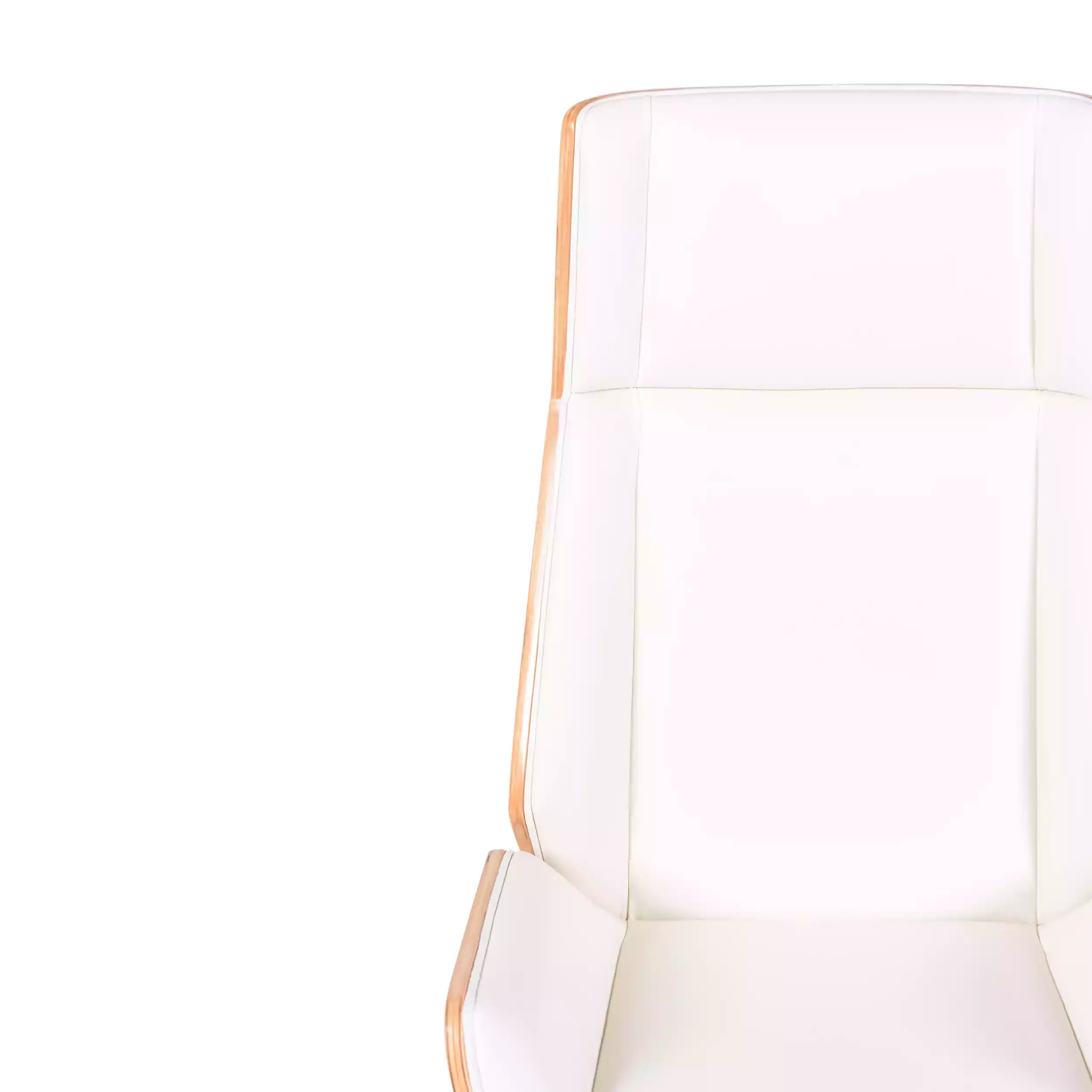 Silla oficina Nordic Highback en arce y polipiel blanca - Mueble Design