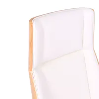 Nordic Highback office chair in maple and white eco-leather - Mueble Design