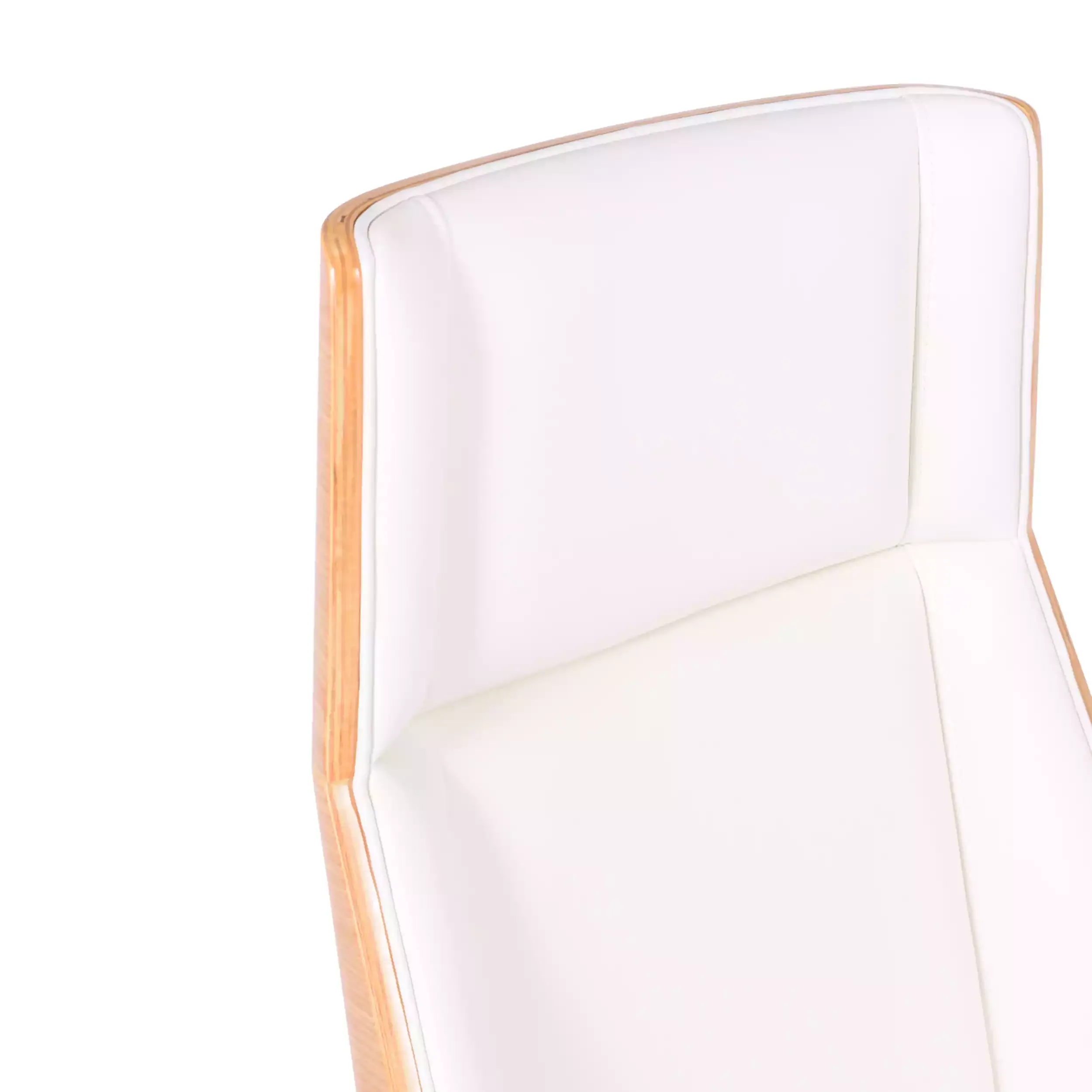Silla oficina Nordic Highback en arce y polipiel blanca - Mueble Design