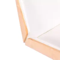 Cadeira de escritório Nordic Highback em ácer e couro ecológico branco - Mueble Design