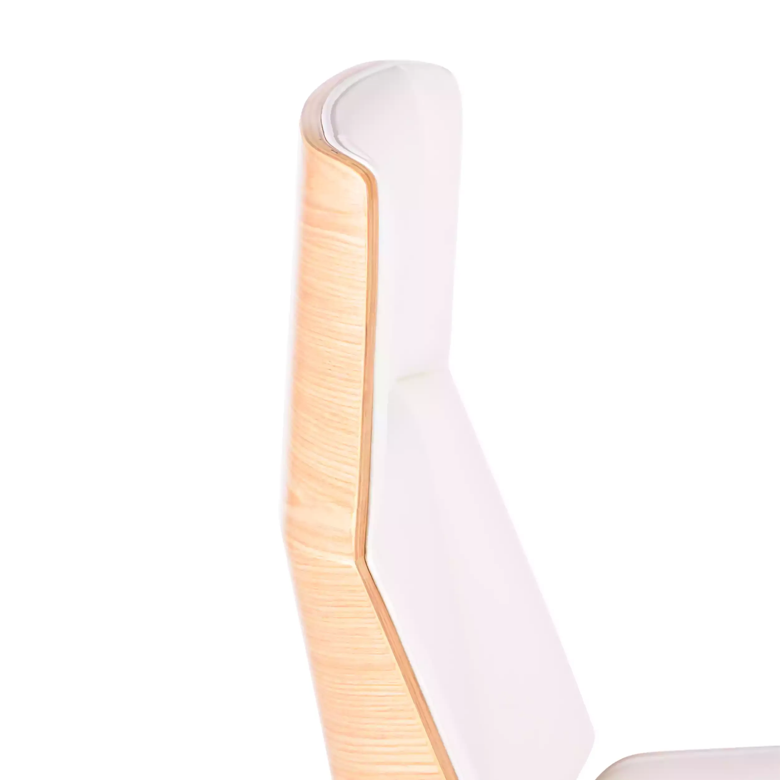 Nordic Highback office chair in maple and white eco-leather - Mueble Design