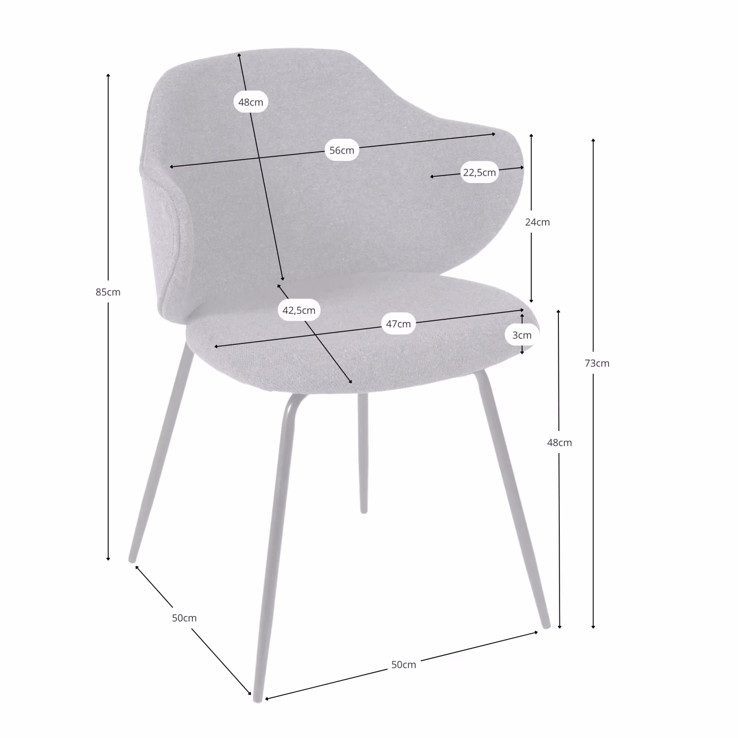 Silla de comedor tapizada Hope - Sillas tapizadas - Mueble Design
