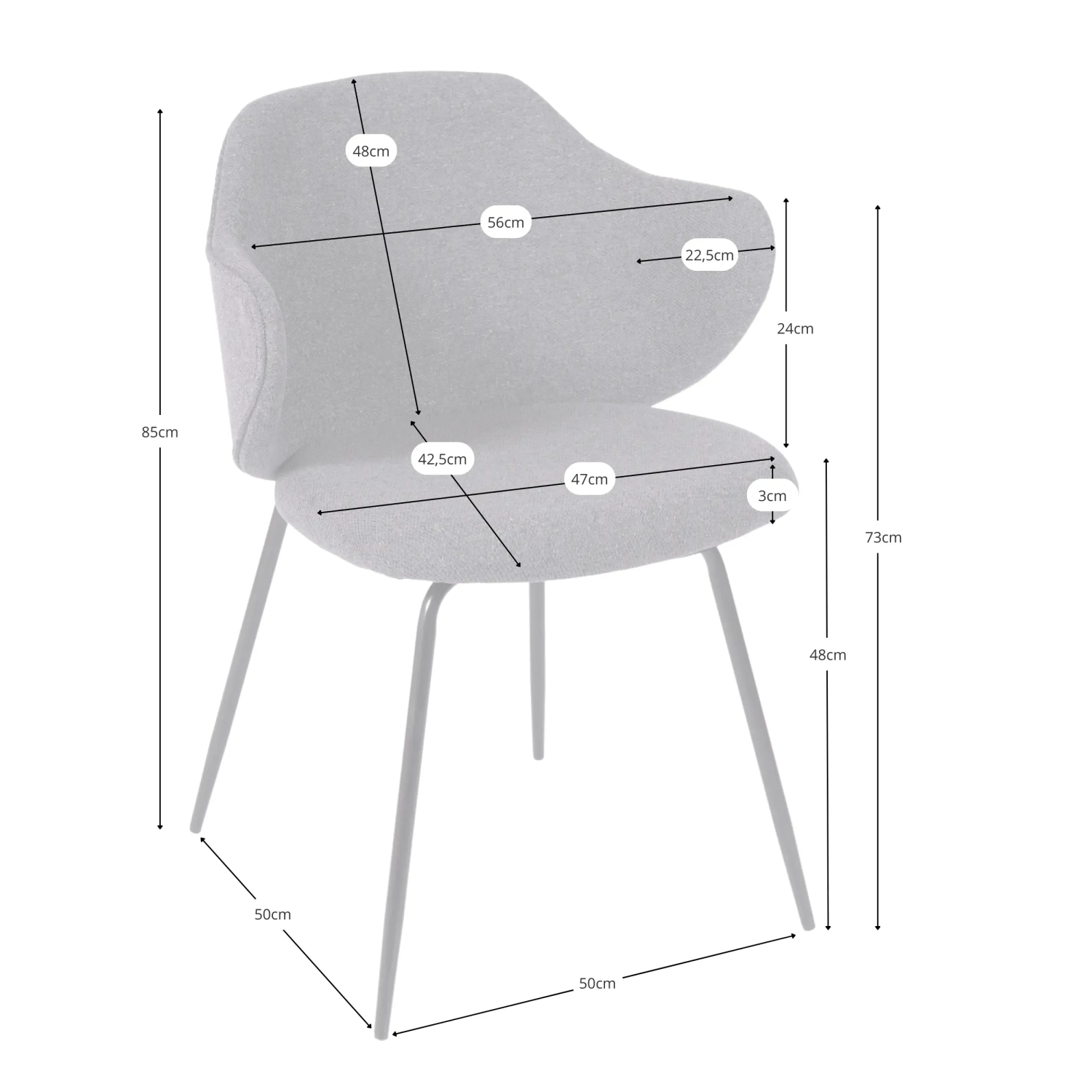 Krzesło tapicerowane do jadalni Hope - Krzesła tapicerowane - Mueble Design
