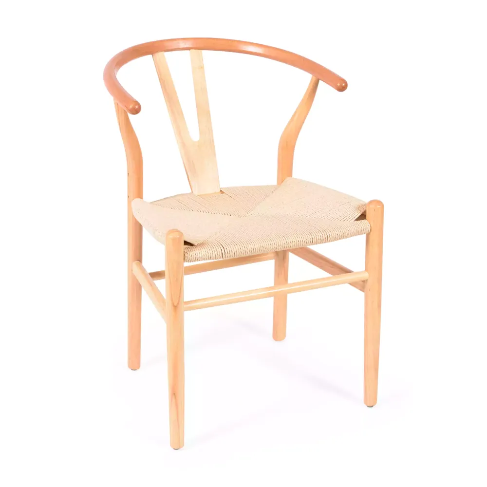 Economical replica of the Wishbone chair CH24 by Hans J. Wegner in beech wood