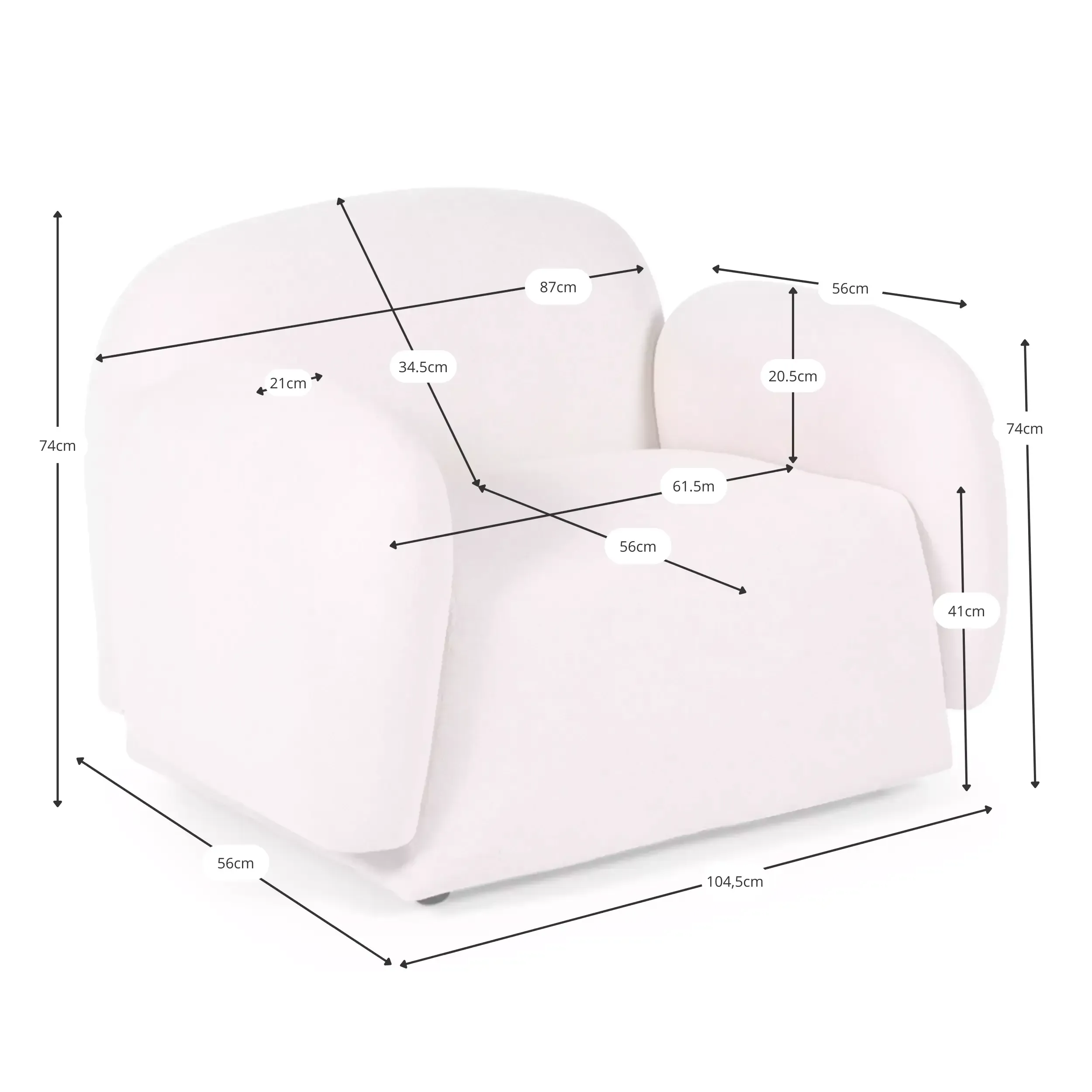 Nest 1-seater designer armchair - Wrap-around design - Mueble Design