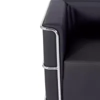 Torino 1 seater modern sofa in leather and chromed steel - Mueble Design