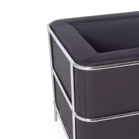 Torino 1 seater modern sofa in leather and chromed steel - Mueble Design