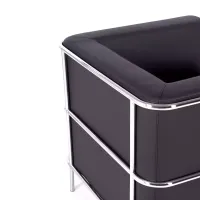 Sofá moderno Torino de 1 lugar em couro e aço cromado - Mueble Design