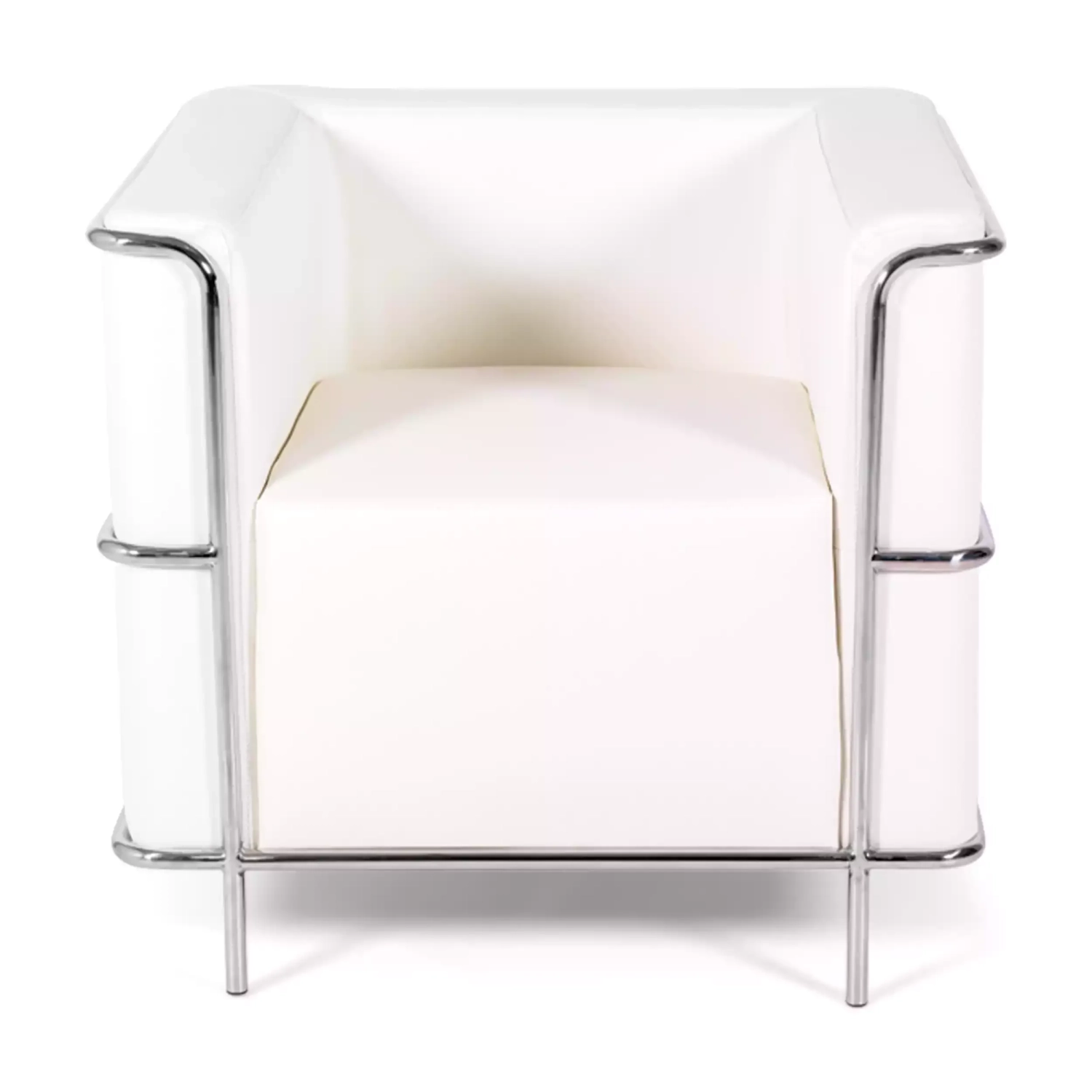 Torino 1-sitziges modernes Sofa aus Leder und verchromtem Stahl - Mobelarium