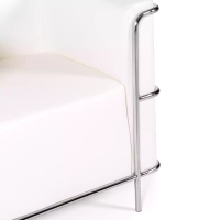 Torino 1-sitziges modernes Sofa aus Leder und verchromtem Stahl - Mobelarium