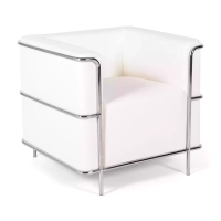 Torino 1 seater modern sofa in leather and chromed steel - Mueble Design
