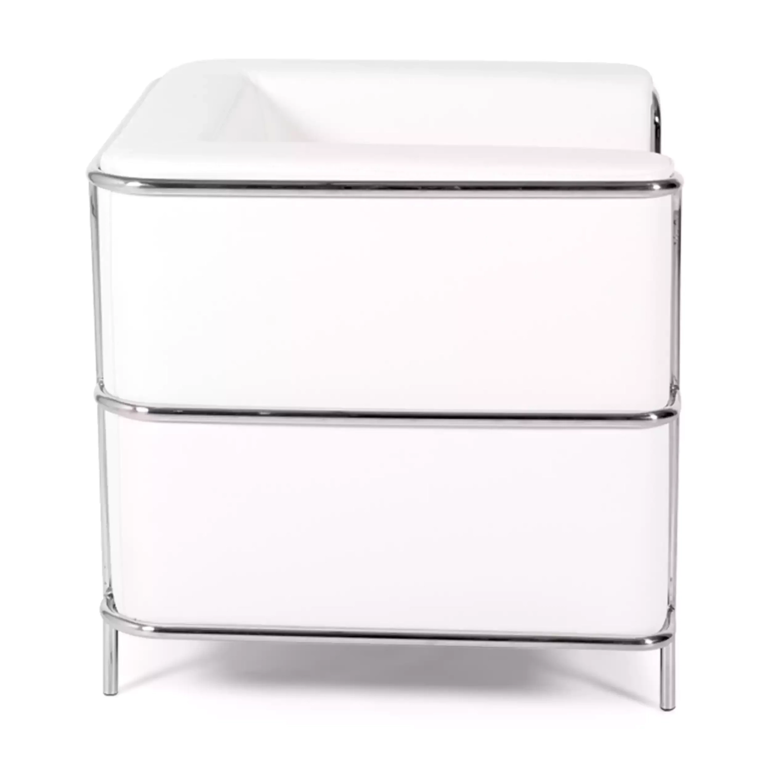 Torino 1 seater modern sofa in leather and chromed steel - Mueble Design