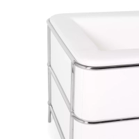 Torino 1 zits moderne sofa in leer en verchroomd staal - Mobelarium