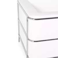 Torino 1 seater modern sofa in leather and chromed steel - Mueble Design
