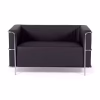 Torino 2-sitssoffa i ekoläder och förkromat stål 🛋️ - Mobelarium