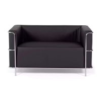 2-Sitzer-Sofa Torino aus Ökoleder und verchromtem Stahl 🛋️ - Mobelarium