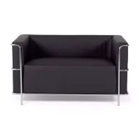 Sofá Torino de 2 lugares em couro ecológico e aço cromado 🛋️ - Mueble Design