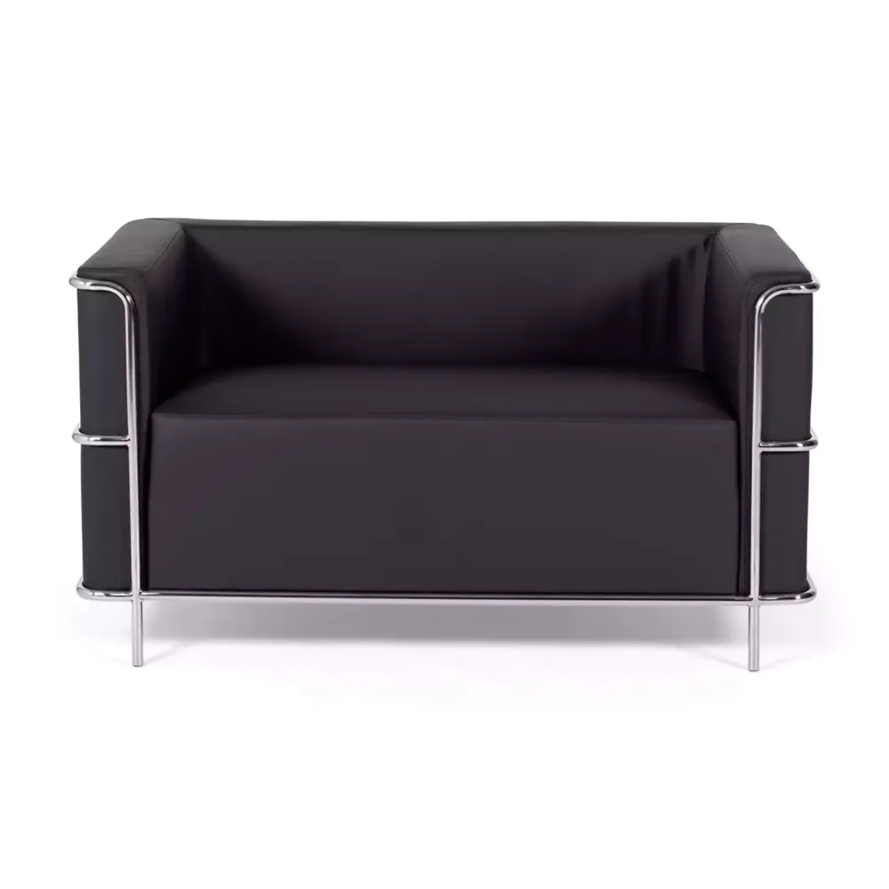 Torino 2 seater sofa in eco-leather and chromed steel 🛋️ - Mueble Design