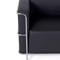 Torino 2-zitsbank van ecoleder en verchroomd staal 🛋️ - Mobelarium