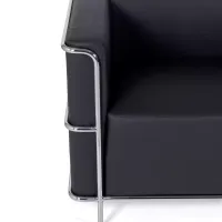 Sofá Torino de 2 lugares em couro ecológico e aço cromado 🛋️ - Mueble Design