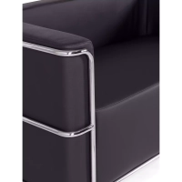Dvoumístná pohovka Torino z ekokůže a chromované oceli 🛋️ - Mobelarium