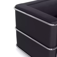Torino 2-zitsbank van ecoleder en verchroomd staal 🛋️ - Mobelarium