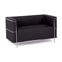 2-osobowa sofa Torino z ekoskóry i chromowanej stali 🛋️ - Mobelarium