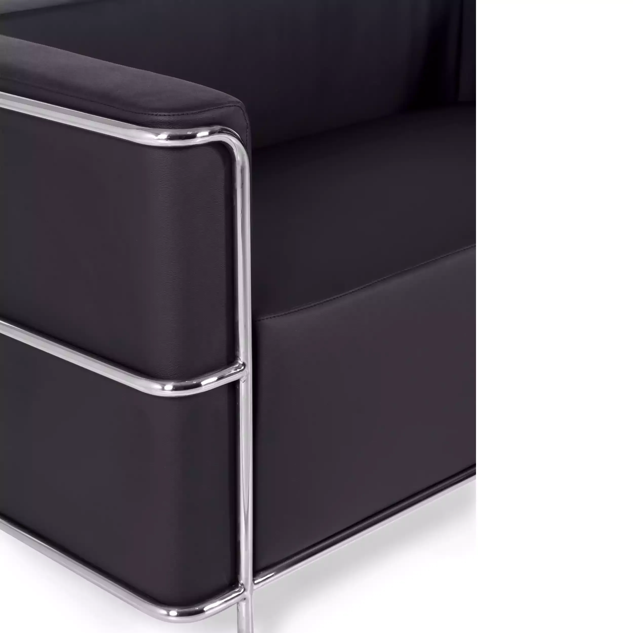 Torino 2 seater sofa in eco-leather and chromed steel 🛋️ - Mueble Design