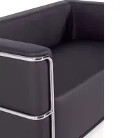 Torino 2 seater sofa in eco-leather and chromed steel 🛋️ - Mueble Design