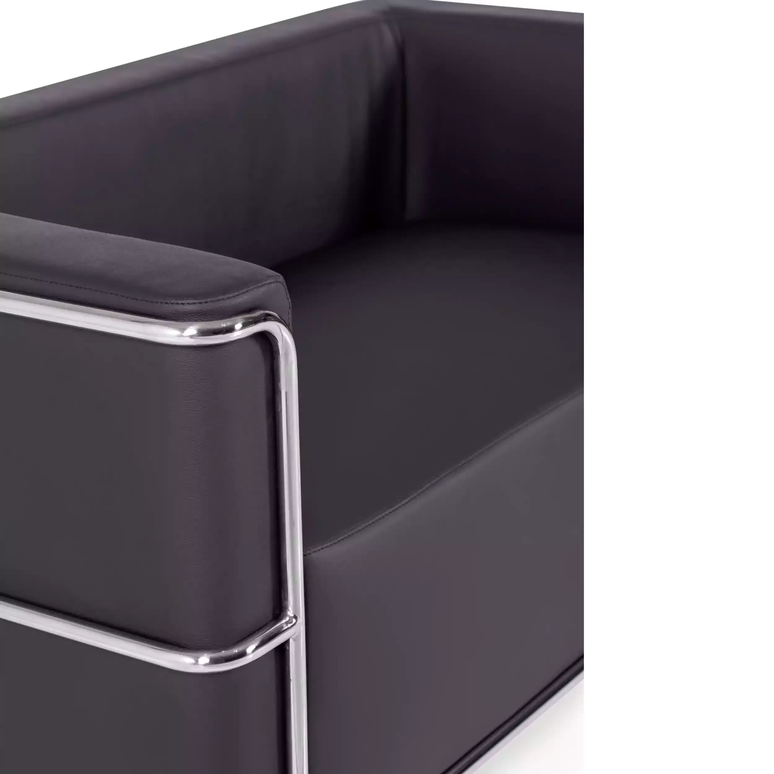 Torino 2 seater sofa in eco-leather and chromed steel 🛋️ - Mueble Design