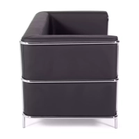 Torino 2-sitssoffa i ekoläder och förkromat stål 🛋️ - Mobelarium