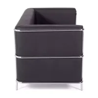 Sofá Torino de 2 lugares em couro ecológico e aço cromado 🛋️ - Mueble Design