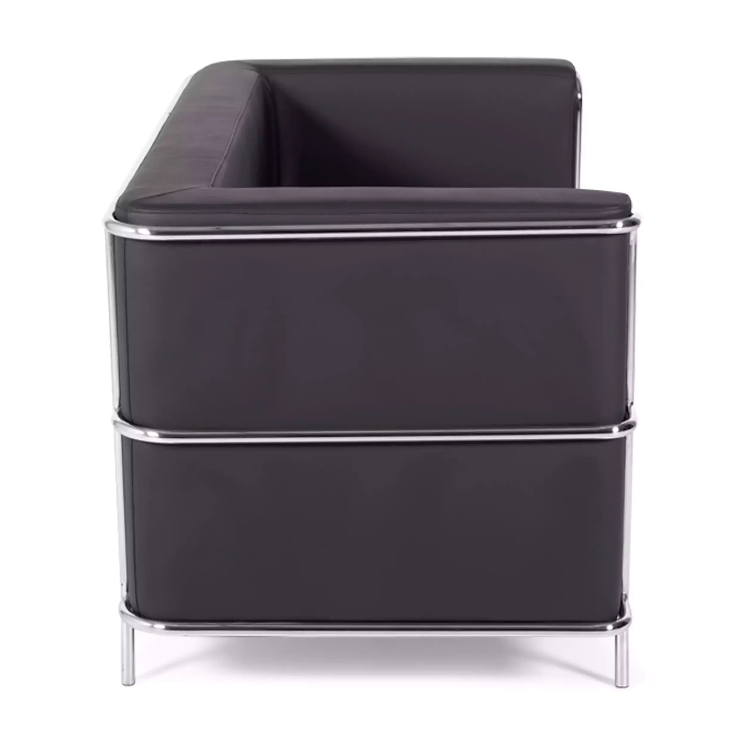 Sofá Torino de 2 lugares em couro ecológico e aço cromado 🛋️ - Mueble Design