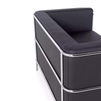 Torino 2-sitssoffa i ekoläder och förkromat stål 🛋️ - Mobelarium