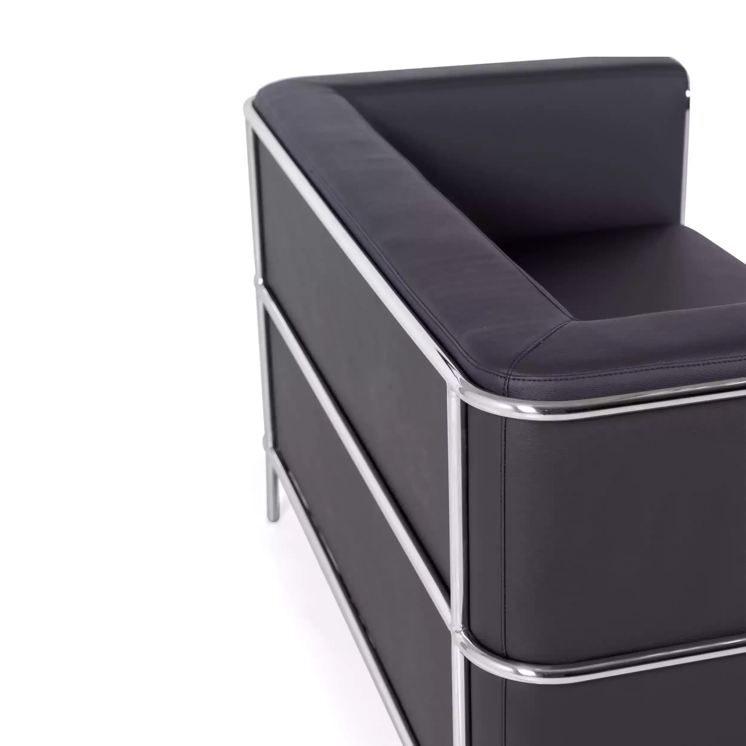 Torino 2-sitssoffa i ekoläder och förkromat stål 🛋️ - Mobelarium