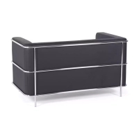 Torino 2-sitssoffa i ekoläder och förkromat stål 🛋️ - Mobelarium
