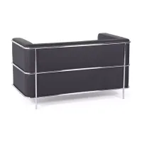 Sofá Torino de 2 lugares em couro ecológico e aço cromado 🛋️ - Mueble Design