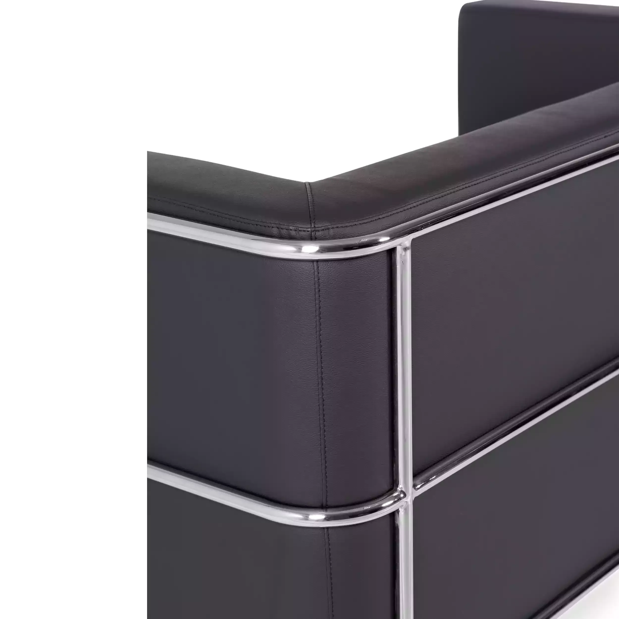 Sofá Torino de 2 lugares em couro ecológico e aço cromado 🛋️ - Mueble Design