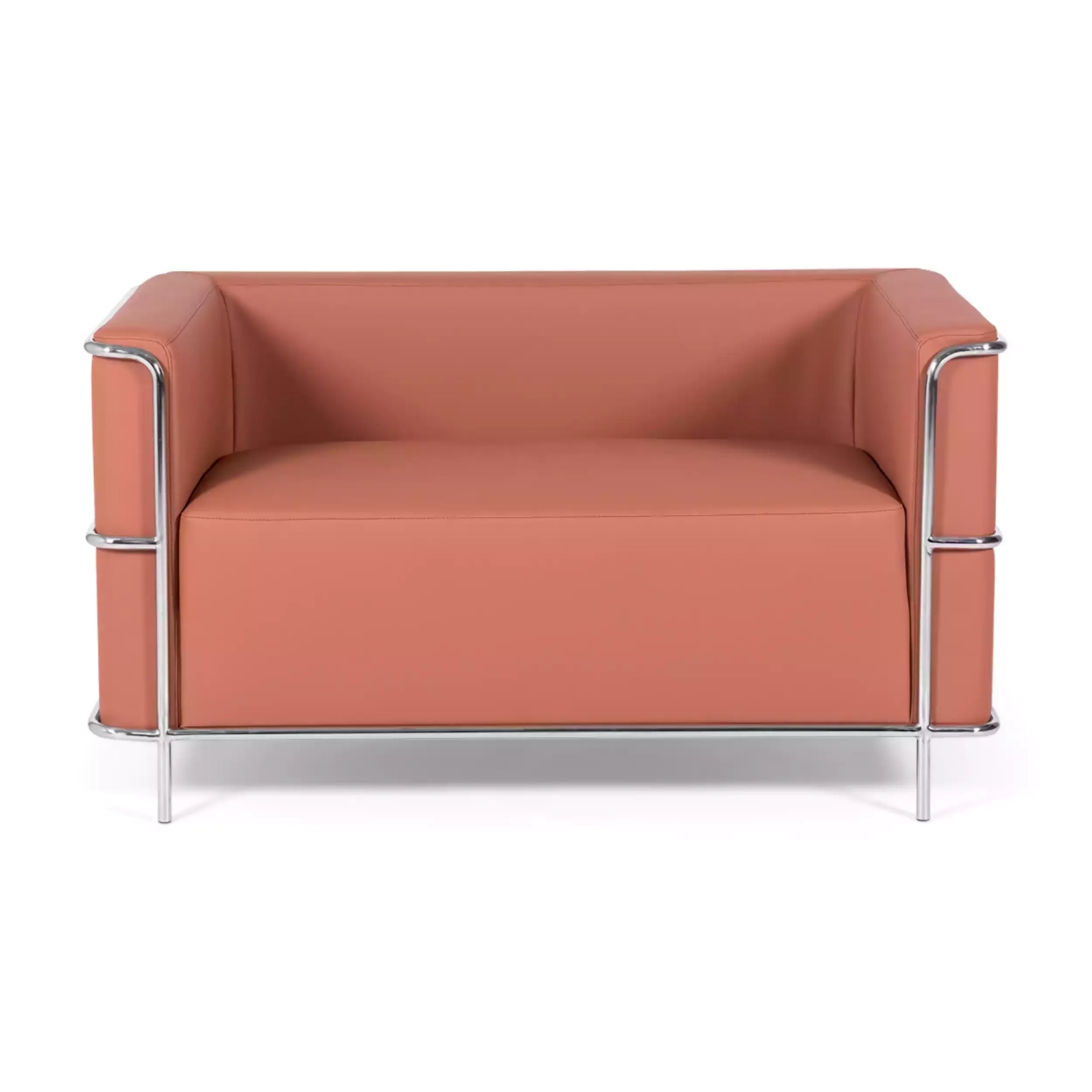 2-osobowa sofa Torino z ekoskóry i chromowanej stali 🛋️ - Mobelarium