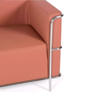 Dvoumístná pohovka Torino z ekokůže a chromované oceli 🛋️ - Mobelarium
