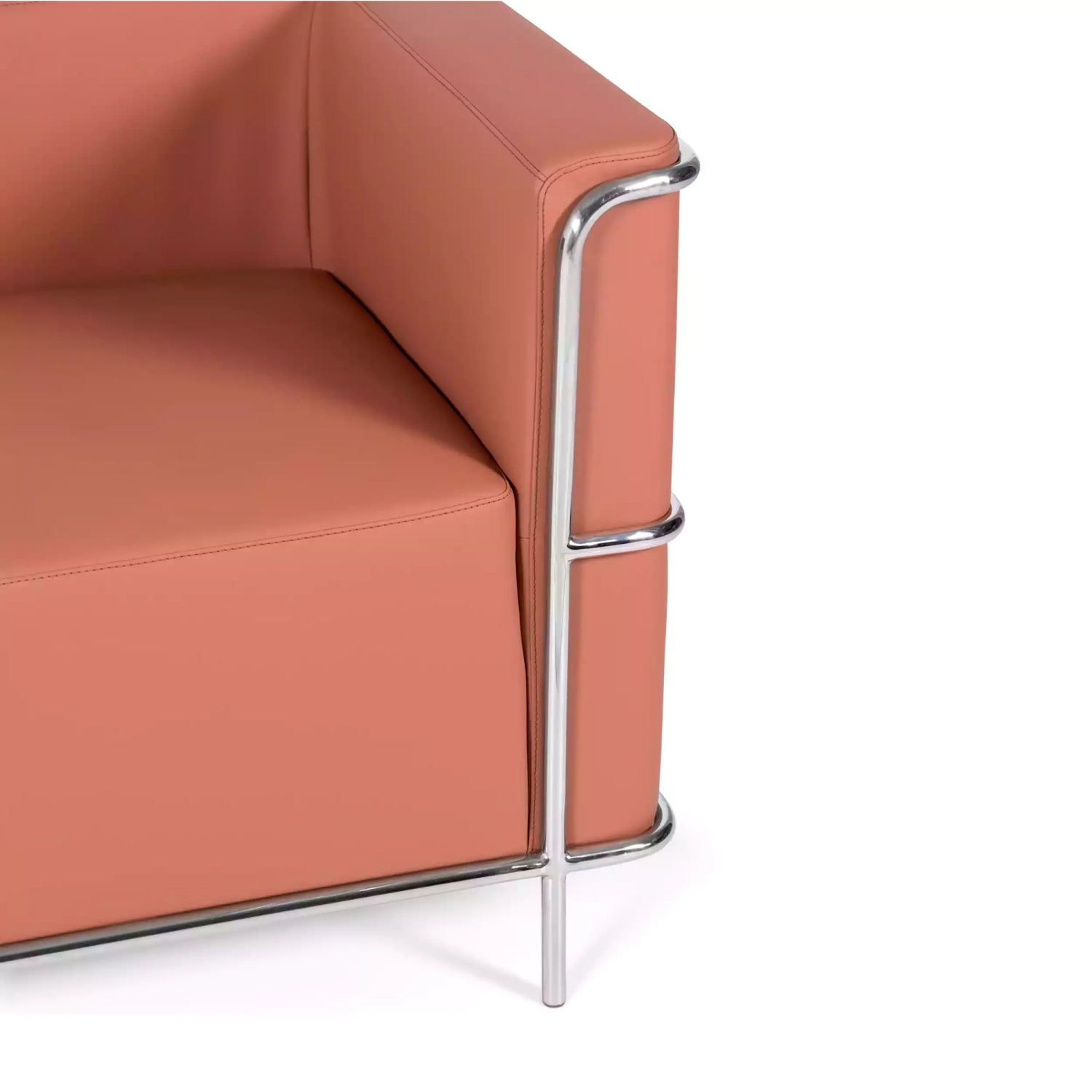 Dvoumístná pohovka Torino z ekokůže a chromované oceli 🛋️ - Mobelarium