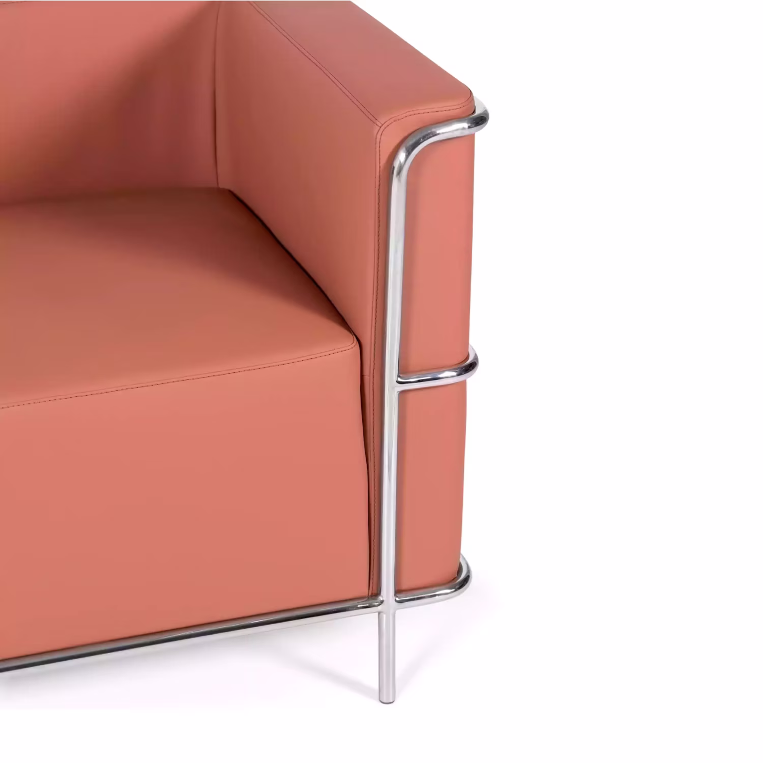 Torino 2 seater sofa in eco-leather and chromed steel 🛋️ - Mueble Design
