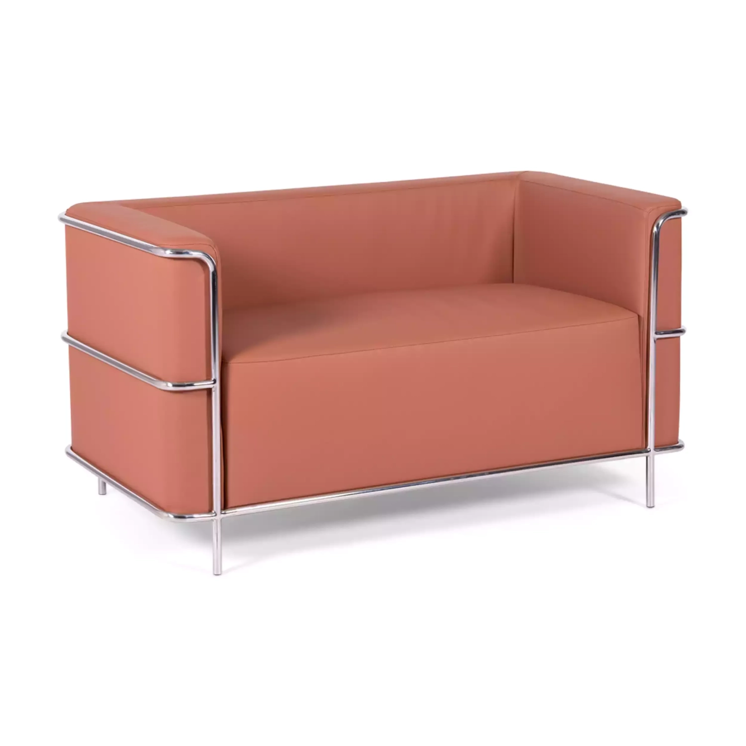 Dvoumístná pohovka Torino z ekokůže a chromované oceli 🛋️ - Mobelarium