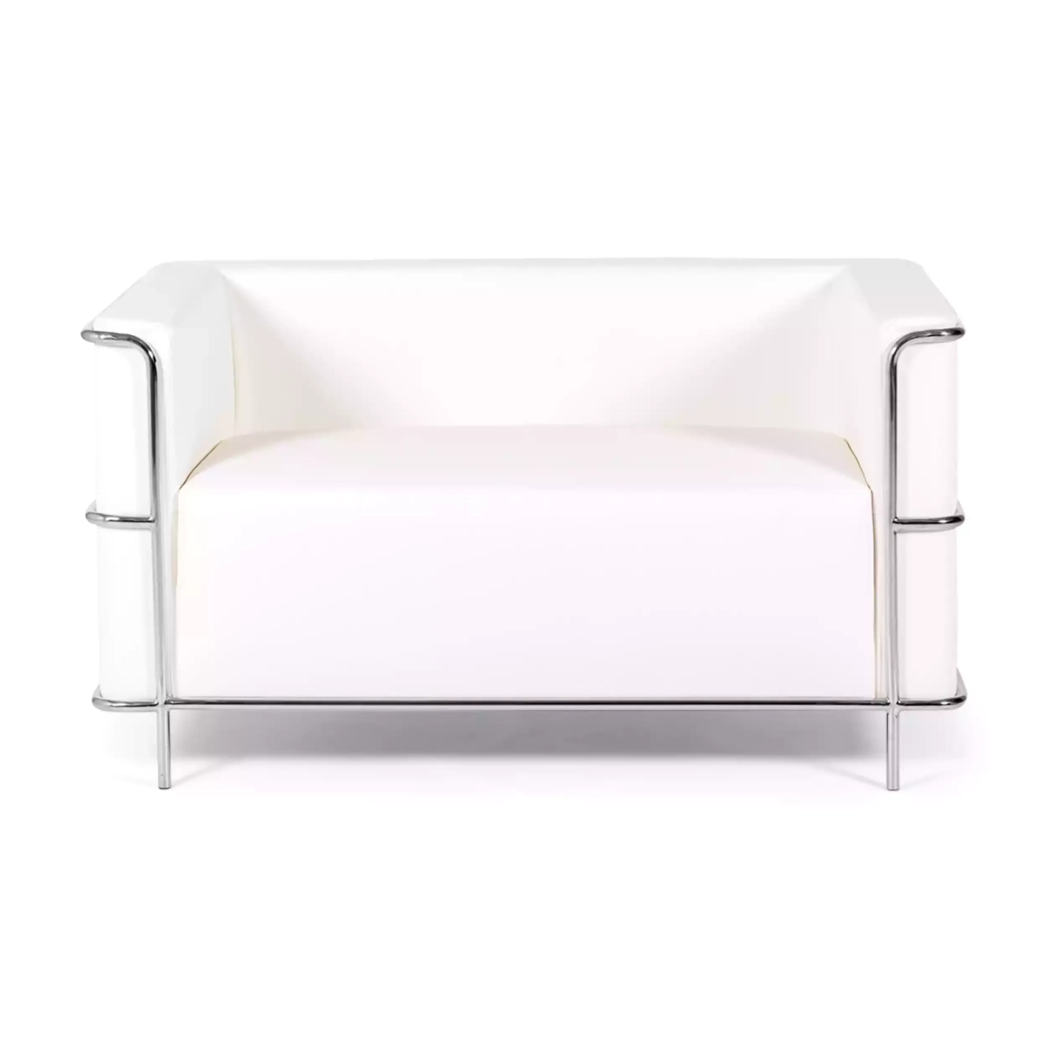 2-Sitzer-Sofa Torino aus Ökoleder und verchromtem Stahl 🛋️ - Mobelarium