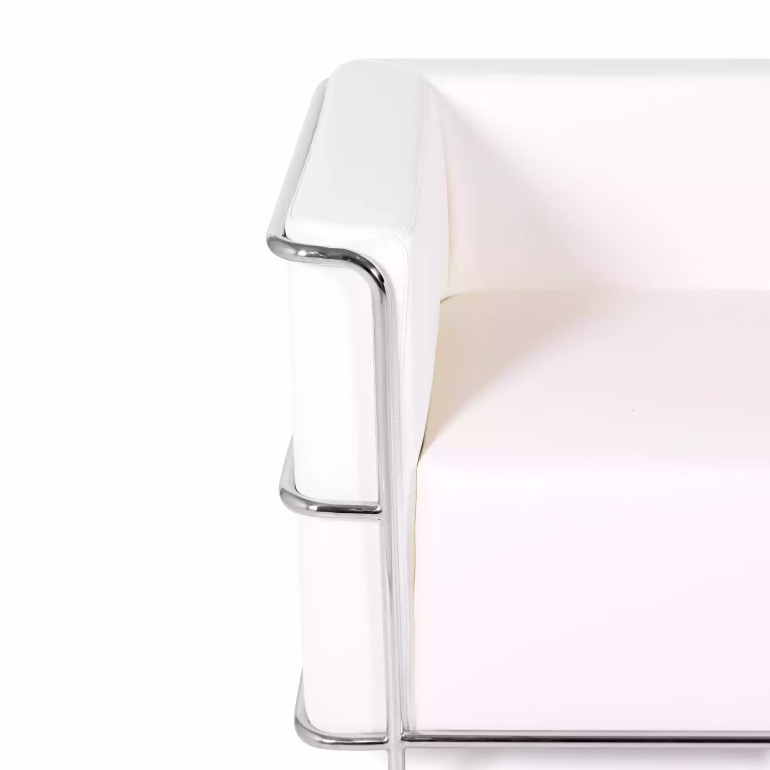 Sofá Torino de 2 lugares em couro ecológico e aço cromado 🛋️ - Mueble Design