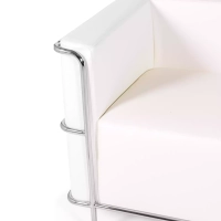 Dvoumístná pohovka Torino z ekokůže a chromované oceli 🛋️ - Mobelarium