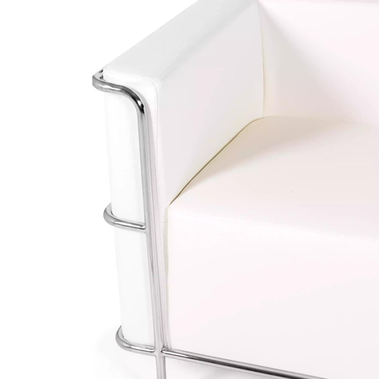 Torino 2-sitssoffa i ekoläder och förkromat stål 🛋️ - Mobelarium