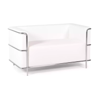 2-osobowa sofa Torino z ekoskóry i chromowanej stali 🛋️ - Mobelarium